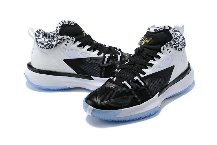 2021 Jordan Zion 1 Black White Ice Sole - Click Image to Close